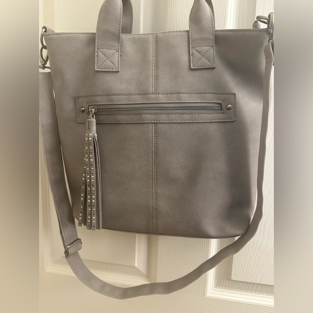 🆕 Grey Everyday Tote Bag with Shoulder Straps NWOT - Picture 3 of 12